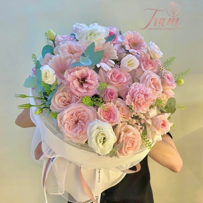 Bó hoa hồng pastel xinh đẹp