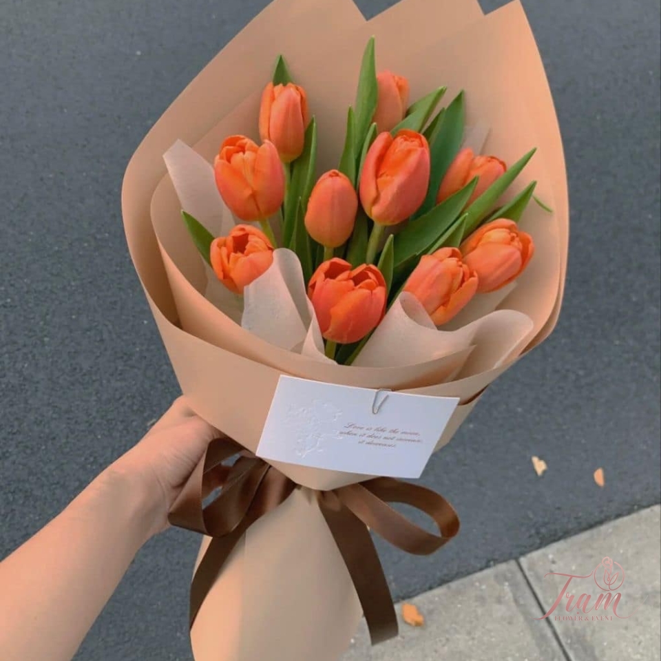 Bó hoa Tulip cam nhập khẩu