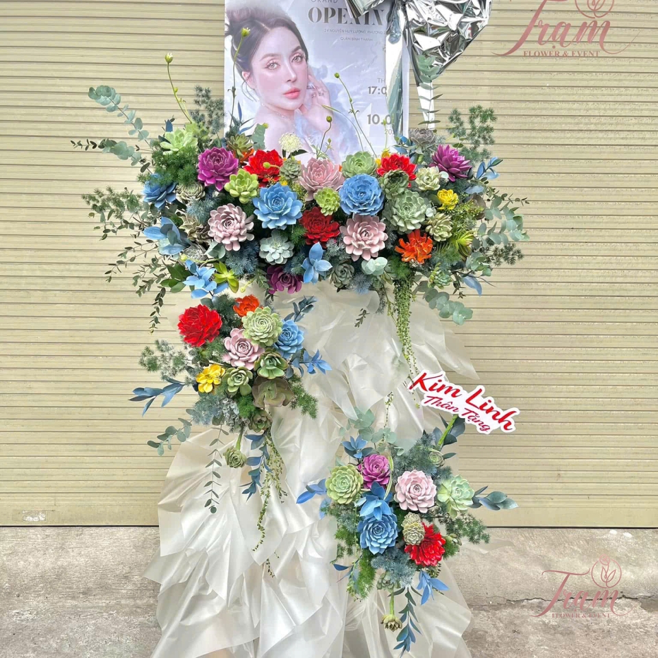 “Vững Vàng Phát Đạt – Kệ Hoa Sen Đá Mix Màu Sắc Độc Đáo”