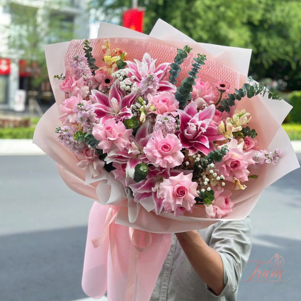 Bó Hoa Hồng – Hoa Ly Hồng Ngọt Ngào & Quyến Rũ