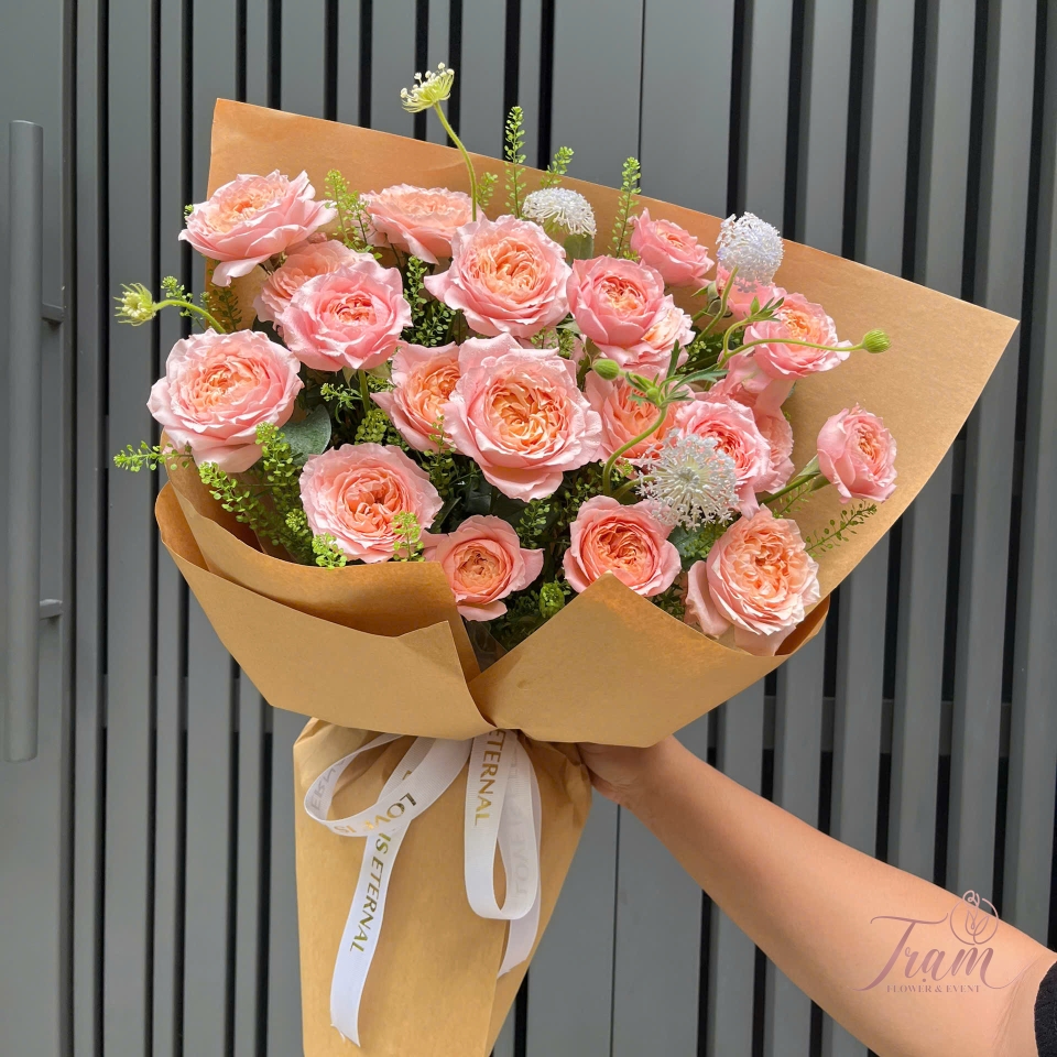 Bó Hoa Pastel Hồng – Ngọt Ngào & Tinh Khôi