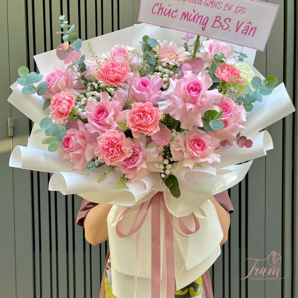 Bó Hoa Hồng Hồng – Dịu Dàng & Ngọt Ngào