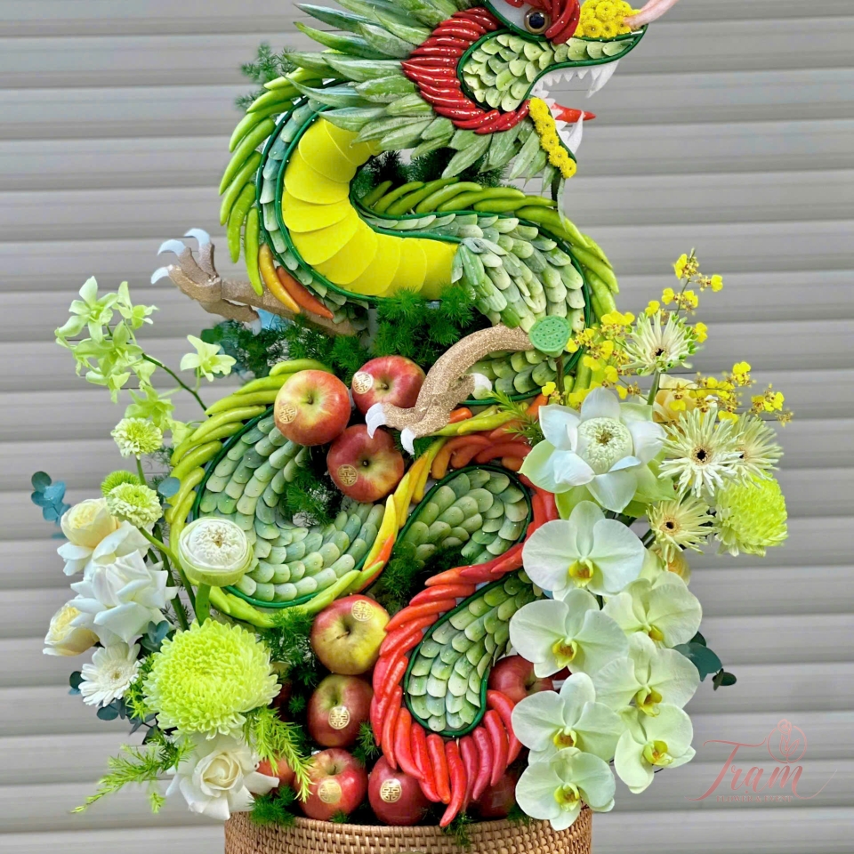 Mâm tráp rồng trái cây – Biểu tượng quyền uy và hạnh phúc viên mãn