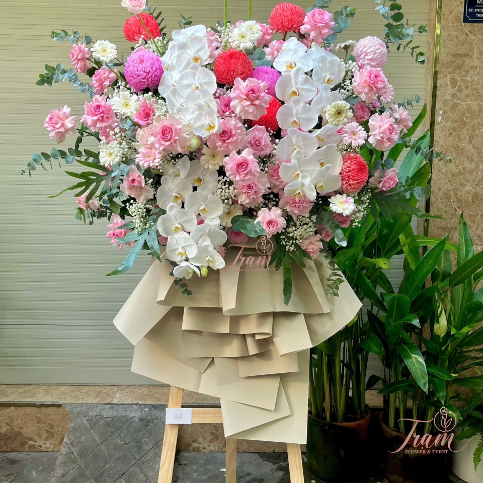 Kệ Hoa Chúc Mừng Thanh Khiết – Thành Công Viên Mãn